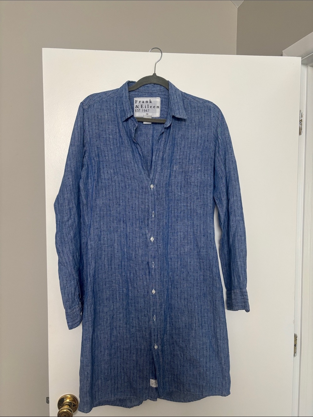 Frank & Eileen Indigo Blue “Mary” Classic Shirtdress.